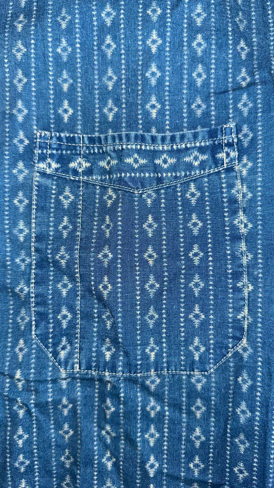 RRL Ralph Lauren — Indigo Calico Wabash Work Shirt, L