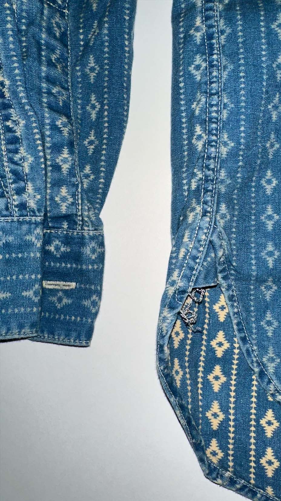 RRL Ralph Lauren — Indigo Calico Wabash Work Shirt, L