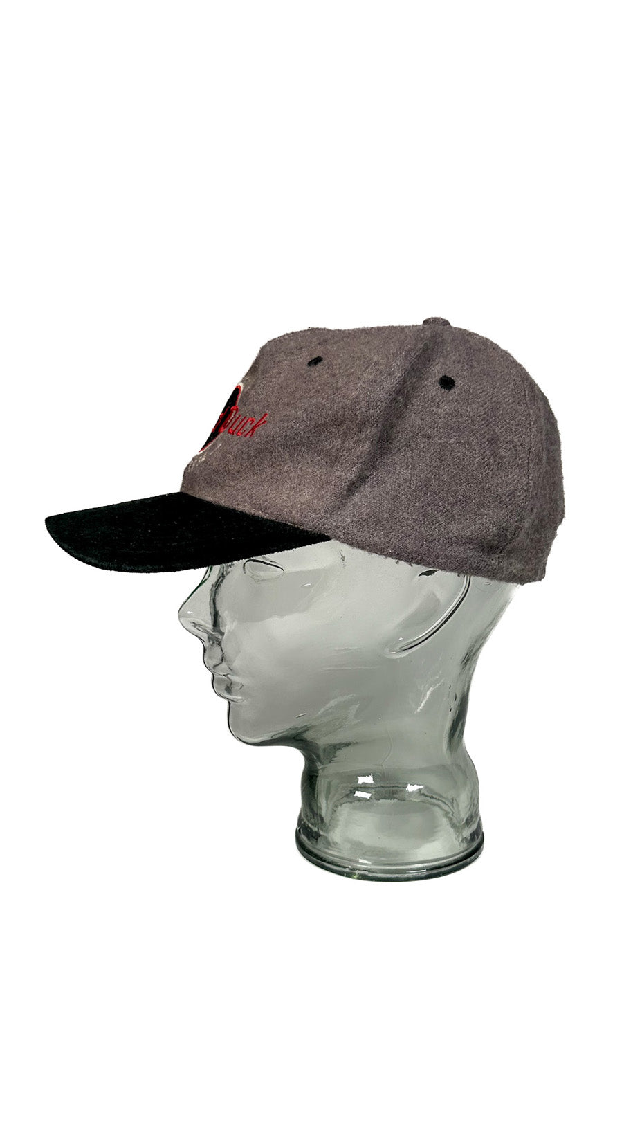 Walt Disney Donald Duck 100% Wool Cap, 90s, Grey / Black