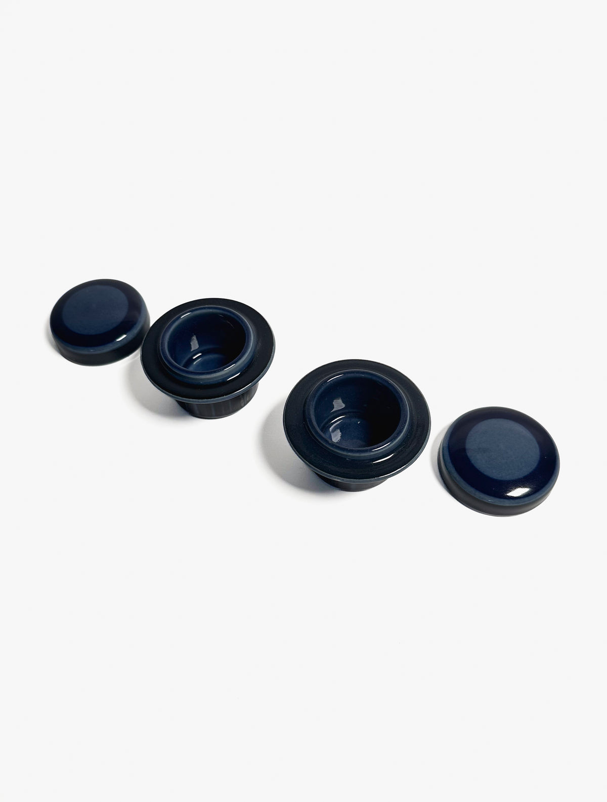 Arabia Kosmos, set of Egg Cups with lid, blue