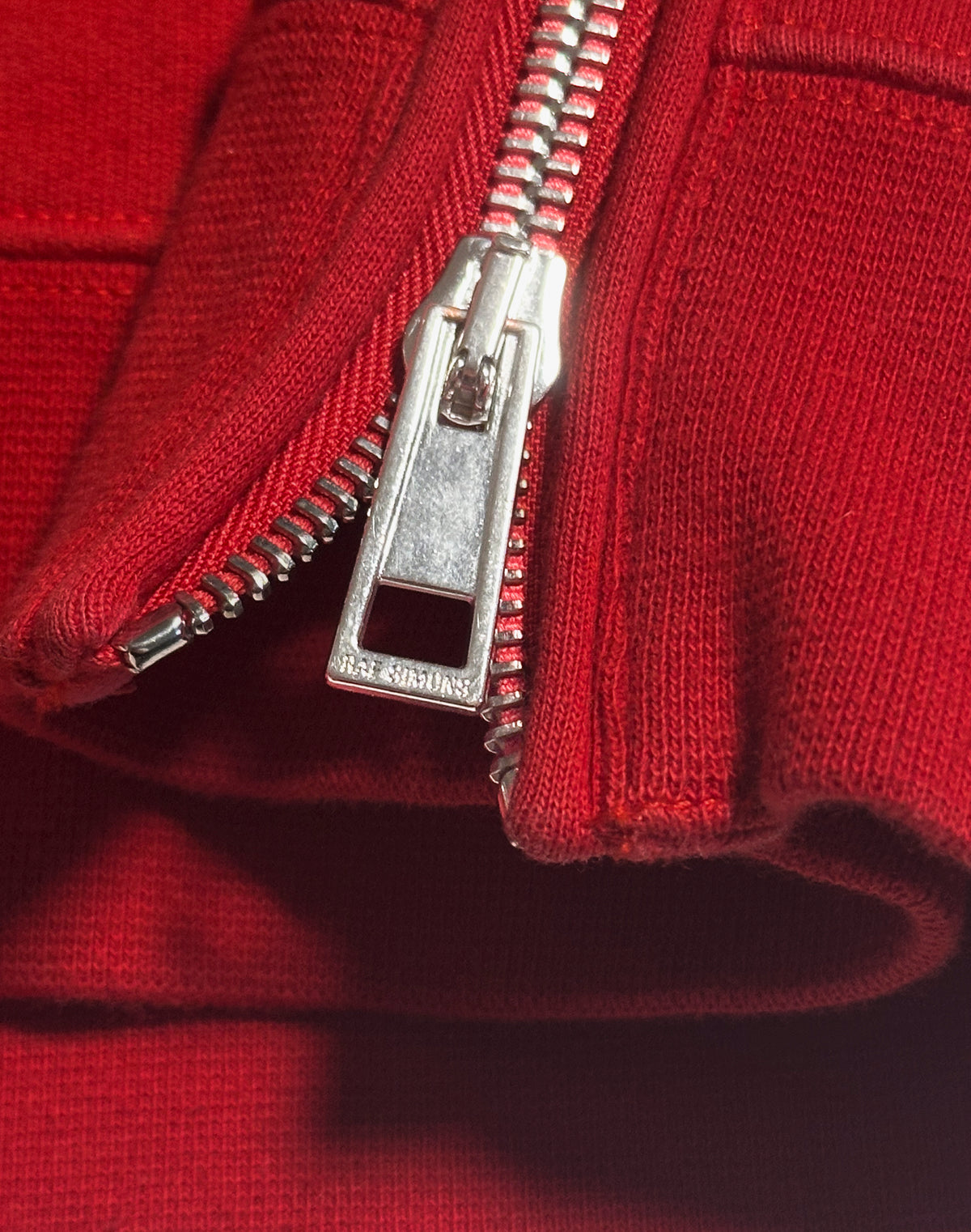 Raf Simons Newspaper zip Sweatshirt, Red, S