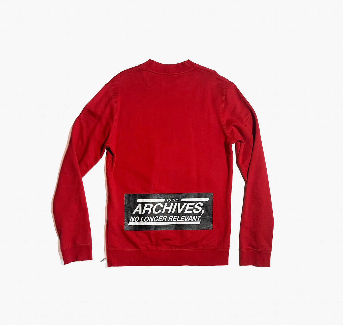 Raf Simons Newspaper zip Sweatshirt, Red, S
