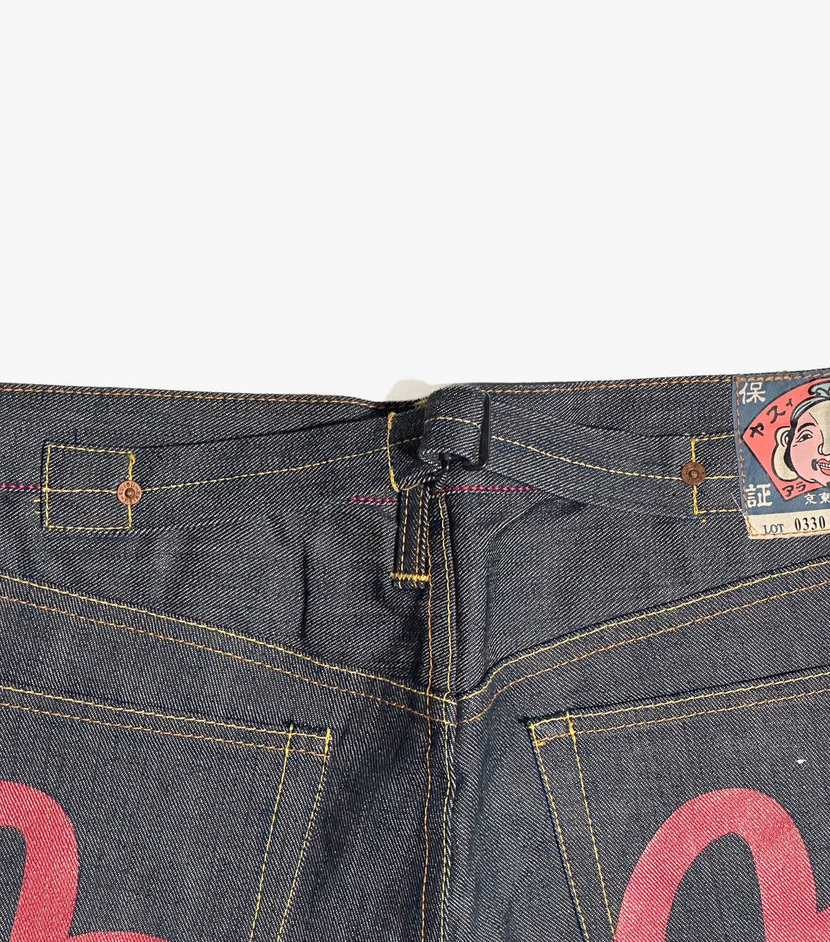 Evisu — lot. 0330, cinch back, selvedge denim, rare, made in Japan, 34