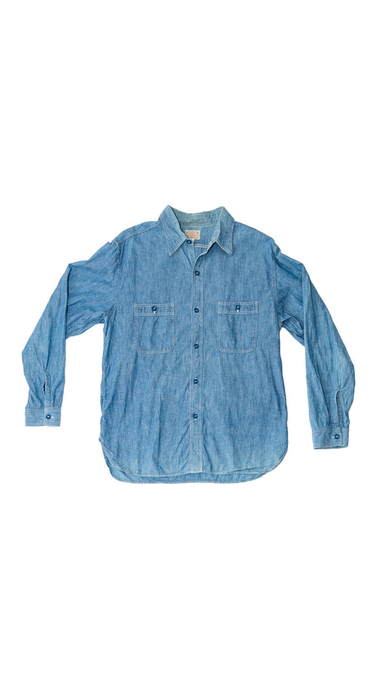 Buzz Rickson's USN Chambray Work Shirt — Blue, L